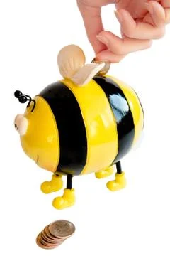 Bee moneybox Stock Photos