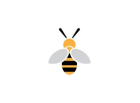 Bee open wings and fly for logo design Stock Illustration