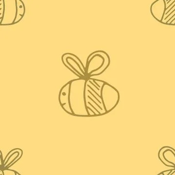 Bee pattern abstract animal art seamess background 스톡 일러스트