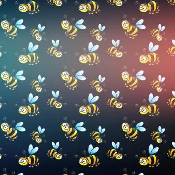 Bee pattern blurred background. vector イラスト素材