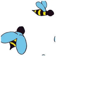 Bee pattern in cartoon style. Vector stock illustration isolated on white bac Illustrazione stock