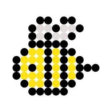Bee pattern. Dots pixel bee image. Vector Illustration of pixel art. 스톡 일러스트
