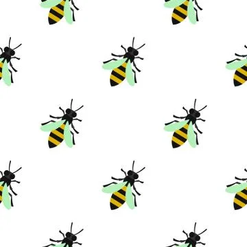 Bee pattern flat Stock Illustration