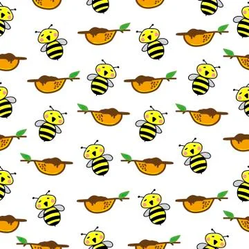 Bee Pattern Seamless  background. 스톡 일러스트