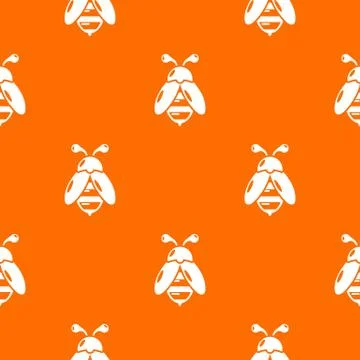 Bee pattern vector orange Stock Illustration