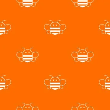 Bee pattern vector orange イラスト素材