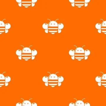Bee pattern vector orange Illustrazione stock
