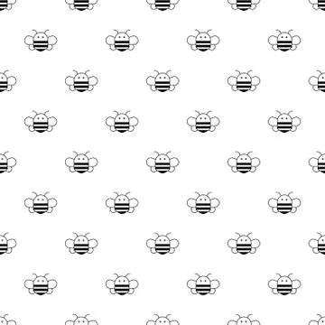 Bee pattern vector seamless Stock Illustration