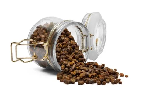 Bee pollen (bee bread) - a unique product, which is produced by bees from flo Stock Photos