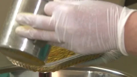 Bee pollen is put in the casserole Stock Footage 141976519