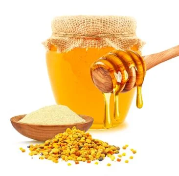 Bee products isolated Stock Photos
