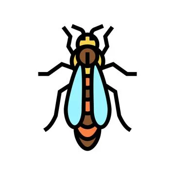 Bee queen beekeeping color icon vector illustration Stock Illustration