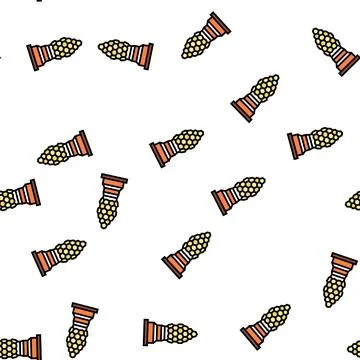 Bee queen production beekeeping vector seamless pattern Stock Illustration