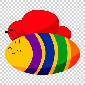 Bee rainbow Stock Illustration