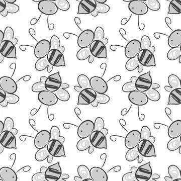 Bee seamless pattern background. Vector EPS 10 스톡 일러스트