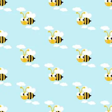 Bee seamless pattern Stockillustratie