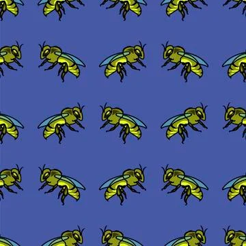 Bee Seamless Pattern Stock Illustration