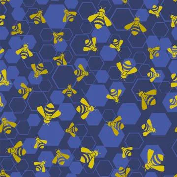 Bee Seamless Pattern イラスト素材