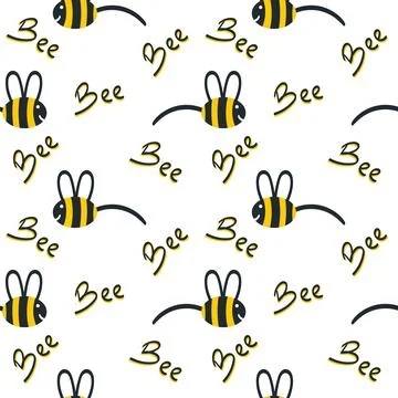 Bee seamless pattern Stock Illustration