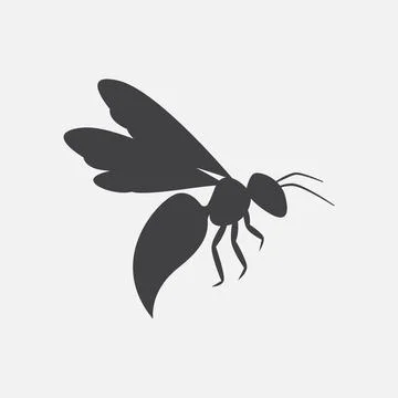 Bee silhouette icon Illustrazione stock