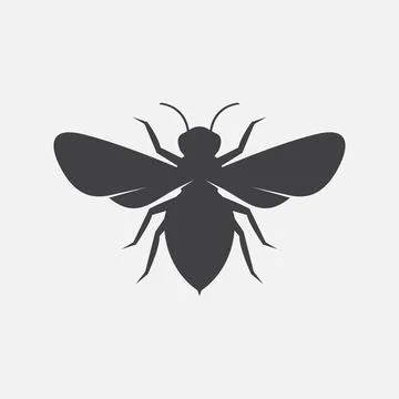 Bee silhouette icon Stock Illustration