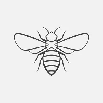 Bee silhouette icon Illustrazione stock