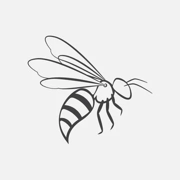 Bee silhouette icon Stock Illustration