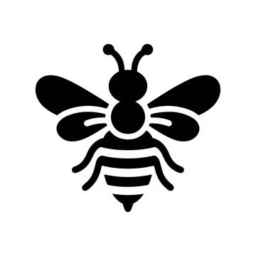 Bee silhouette icon vector on a white background Stock Illustration