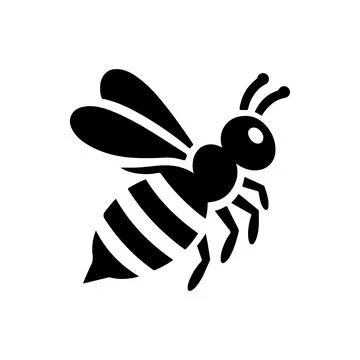 Bee silhouette icon vector on a white background Stock Illustration