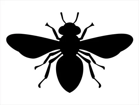 Bee silhouette vector art Stock Illustration