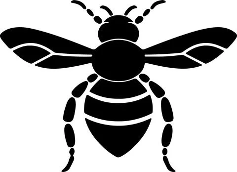 Bee Silhouette Vector Illustration White Background Stock Illustration
