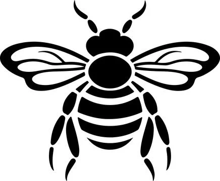 Bee Silhouette Vector Illustration White Background Stock-Illustration