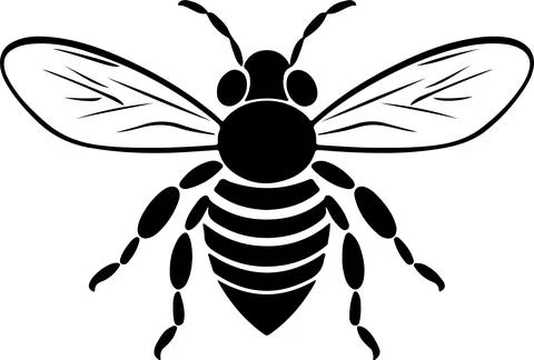 Bee Silhouette Vector Illustration White Background Stock Illustration