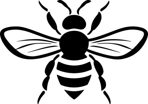 Bee Silhouette Vector Illustration White Background Stock Illustration