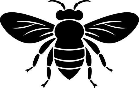 Bee Silhouette Vector Illustration White Background Stock Illustration