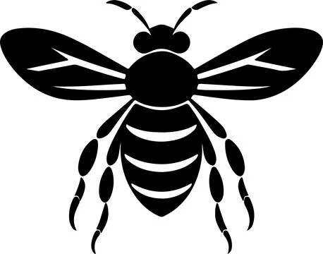 Bee Silhouette Vector Illustration White Background Stock Illustration