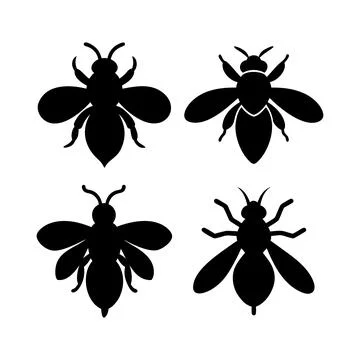 Bee silhouettes Stock Illustration