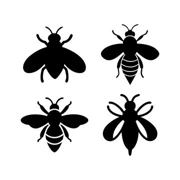 Bee silhouettes Stock Illustration