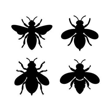 Bee silhouettes Stock Illustration