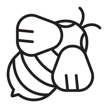 Bee single line icon Stock Illustration