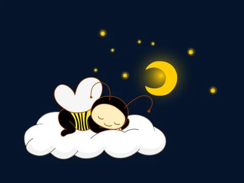 Bee sleeping Stock Illustration