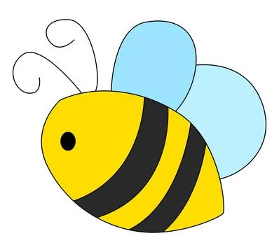 Bee smiling isolated on a white background Stock Illustration