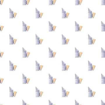 Bee smokers creating a seamless pattern on a clean white background Ilustração Stock