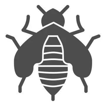 Bee solid icon, Honey concept, Honey bee sign on white background, honeybee icon Stockillustratie