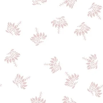 Bee spring flower glyph seamless pattern Stock Illustration