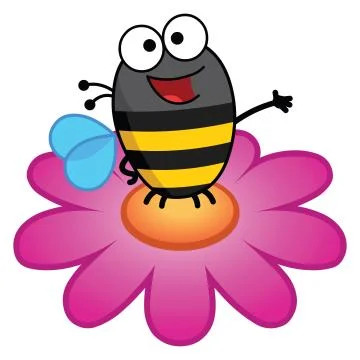 Bee Standing On A Flower-Color Stock Illustration