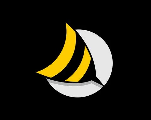 Bee sting with in the circle white Stock Illustration