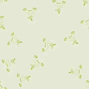 Bee transferring pollen between flowers glyph seamless pattern Stock Illustration