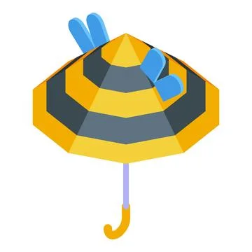 Bee umbrella showing honeycomb pattern and insect wings Stock Illustration
