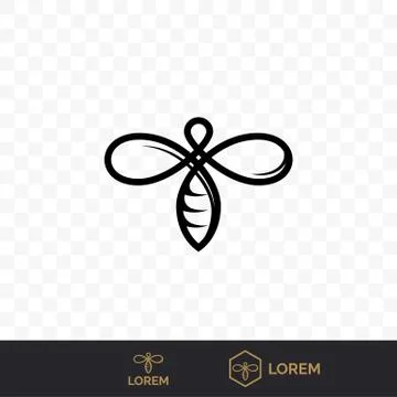Bee vector line icon for honey beekeeping Stock-Illustration